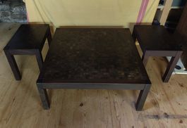 Dieter Wäckerlin CH : table basse et deux petites tables