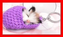 Schlüsselanhänger Katze VIOLETT PRUPLE Cat Geschenkidee