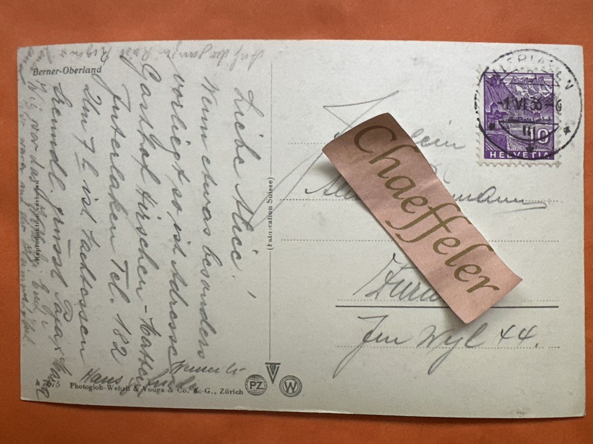 Cartes postales: Ansichtskarte Berner-Oberland mit Bergpanorama 1936 – D'occasion à Zürich par Chaeffeler 1