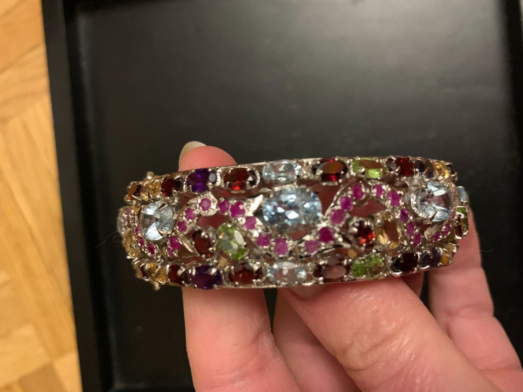 Bracciali & Braccialetti: Multicolor Edelstein Silber Armreif – Nuovo (secondo la descrizione) da Birsfelden venduto da Exclusivity