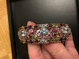 Multicolor Edelstein Silber Armreif