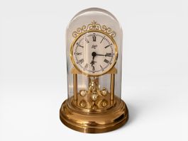 Schatz 1881 Quartz Drehpendeluhr / Tischuhr mit Glasdom