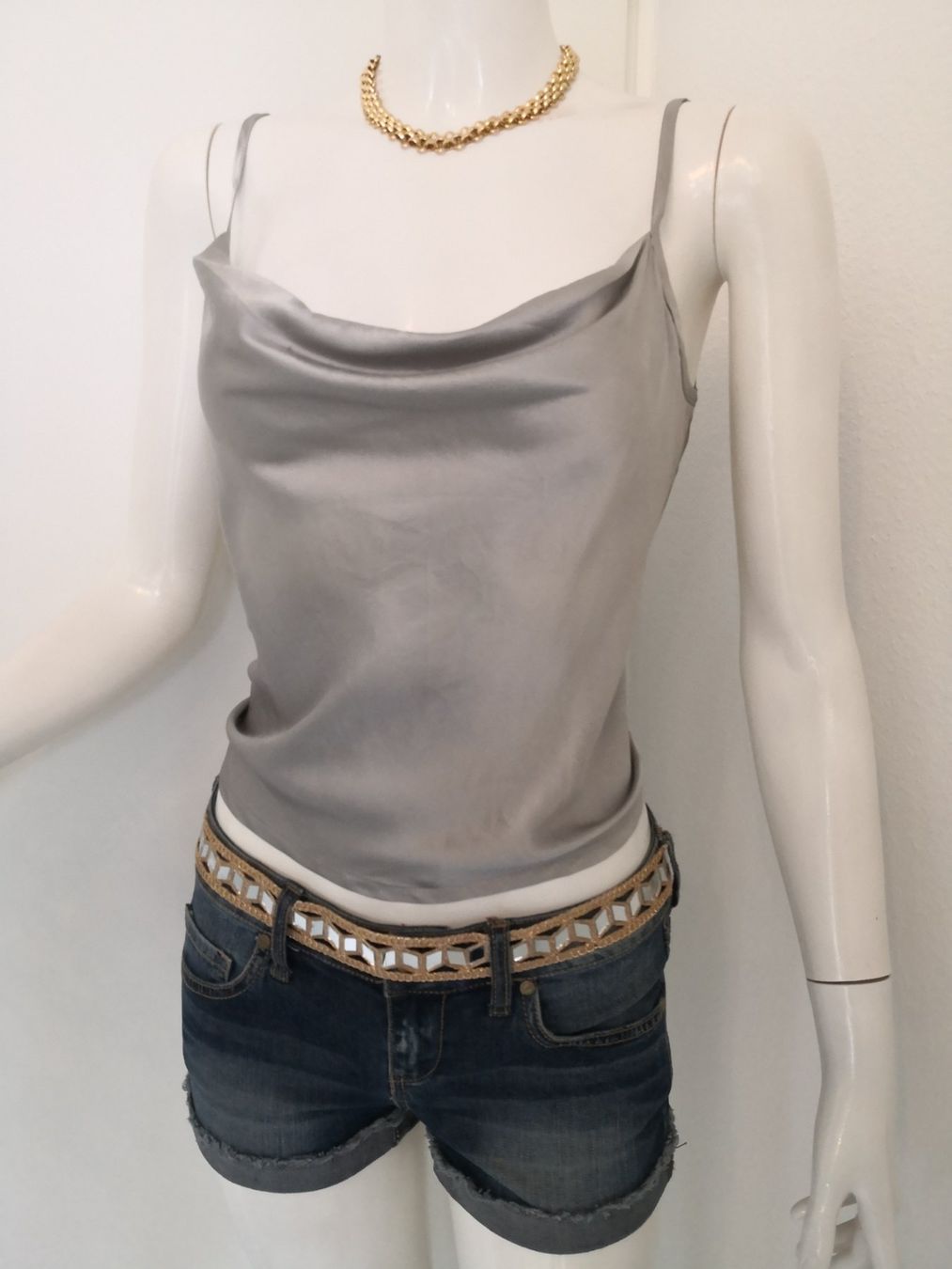 Mango Top: 🤩MANGO TOP SATIN SILBER – Usato da Olten venduto da Naja-Twins-Twins 6