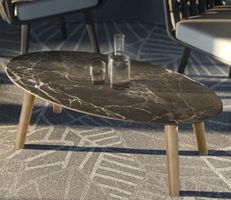 neuer ovaler Couchtisch Acerra Marmoroptik 100x50x34,5 cm