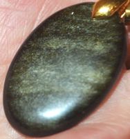 Anhänger L-2997 – Goldener Oval Obsidian 30x19mm