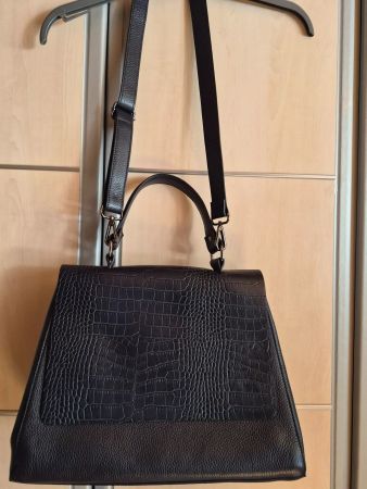 Sac en cuir bleu marine