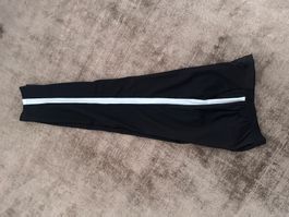 Elegant Black Pants with Side White Stripe, Size 36
