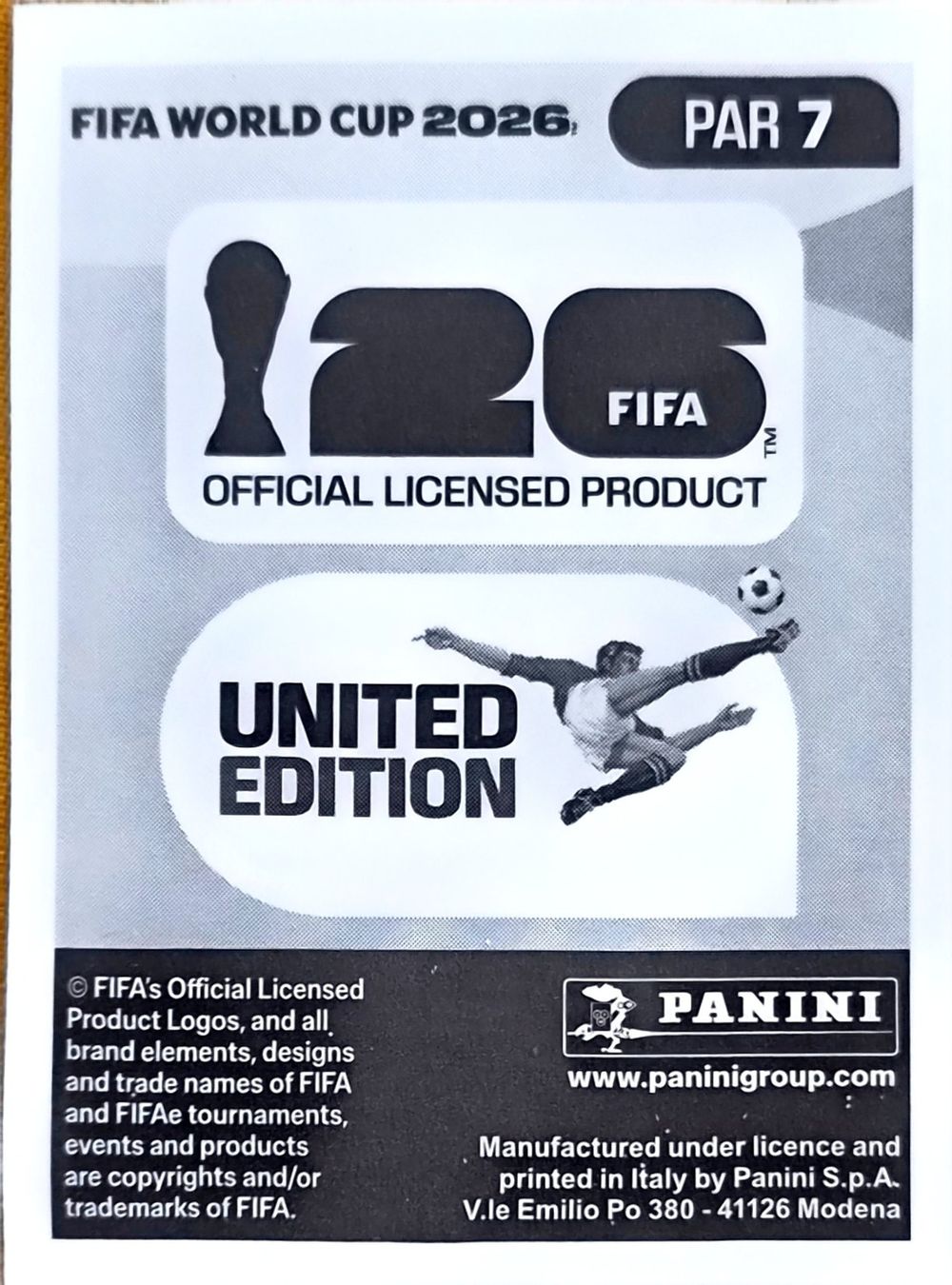 Panini Cartes à collectionner: Carte FIFA World Cup 2026 PAR 7 – D'occasion à Clarens par rim_g98y 1