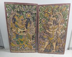 Handgeschnitzte Holztafeln – Bali Stil Asiatika