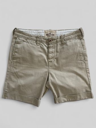 HOLLISTER Shorts Herren Gr.30 Beige Used Look 100% Baumwolle