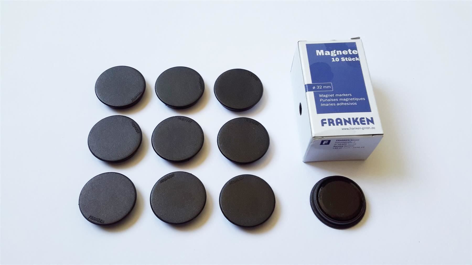 Calamite: Magnete 10 Stück, 32 mm, schwarz – Nuovo e nell'imballaggio originale da St. Gallen venduto da cointec 1