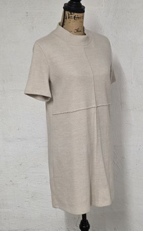 Zara Kleid Strickoptik Beige Gr. M, kurzer Arm, Top Zustand!