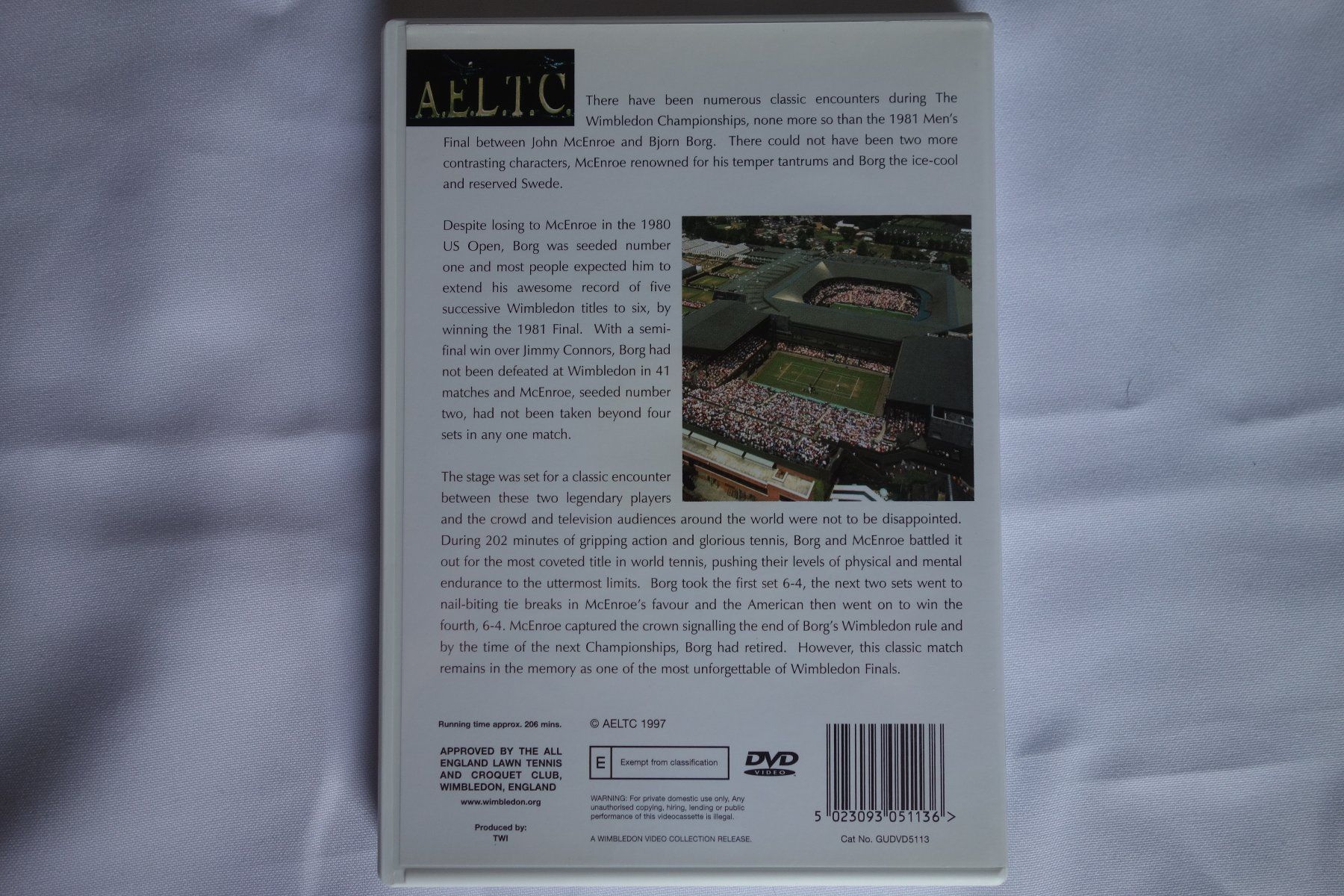Alle DVDs: The Wimbledon Borg vs. McEnroe 1981 Final - Gratis Versand ! – Gebraucht aus Luzern von ron_35 2
