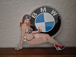 Emailschild BMW Automobil Werkstatt Service Emaille Schild