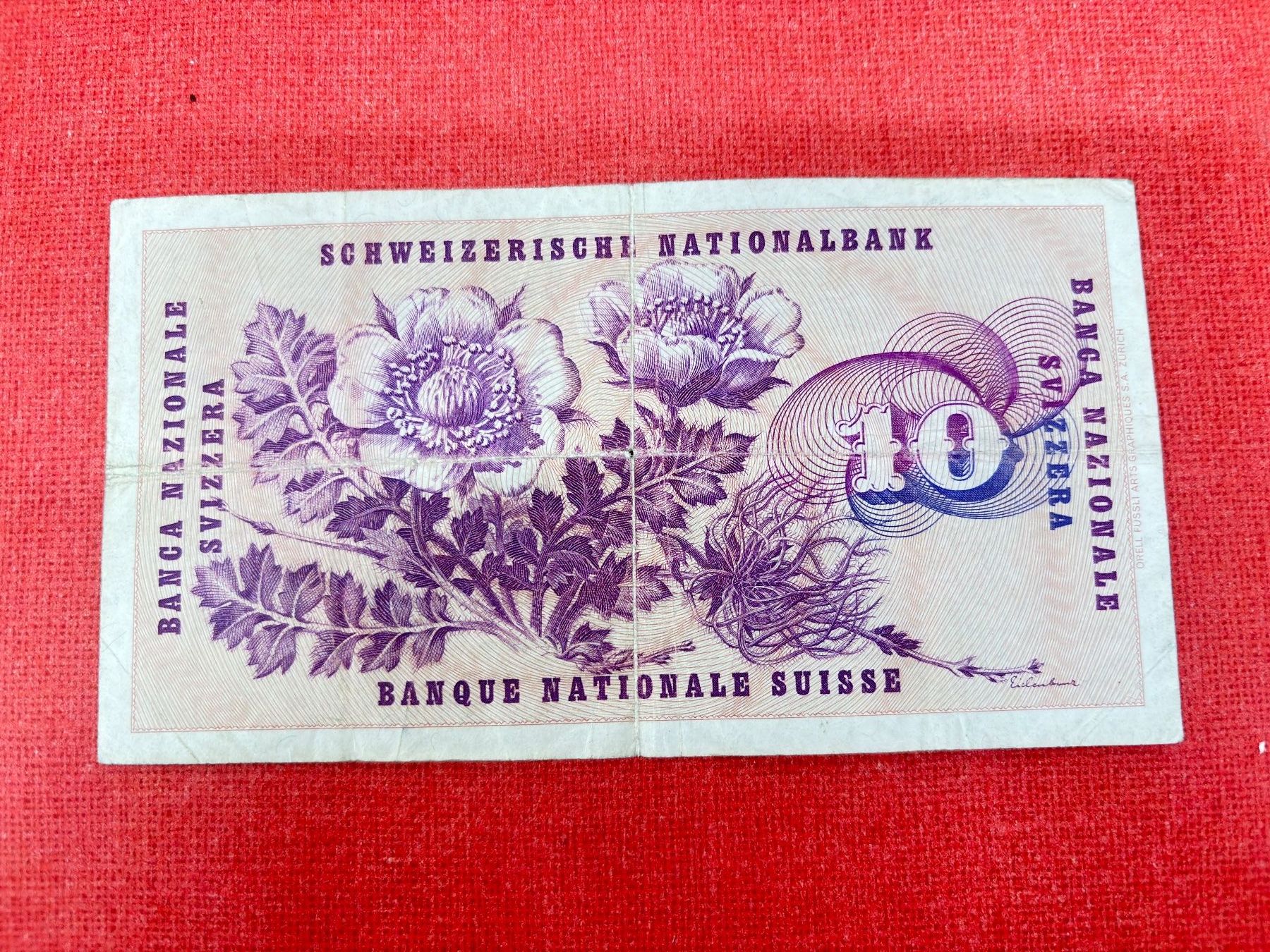 Banconote: 10 Franken Banknote 1973 gebraucht – Usato da Ormalingen venduto da digital09