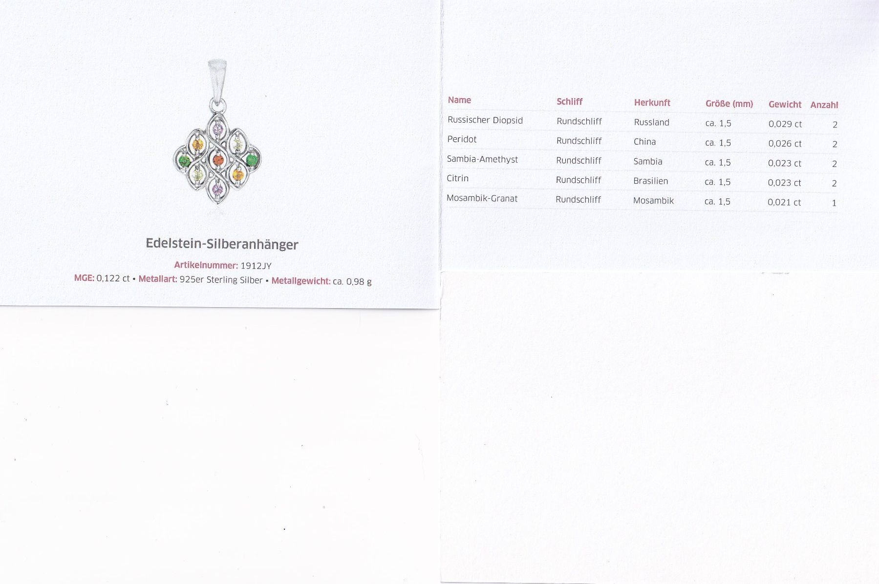Anhänger: Echtschmuck: Silberanhänger mit Edelsteinen – Neu (gemäss Beschreibung) aus Zuchwil von maumauchi 1
