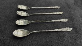 4 antike Löffel Silber 800 Jugendstil Blumen