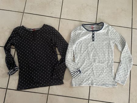 2  dickere WE Langarmshirts Gr.158/164