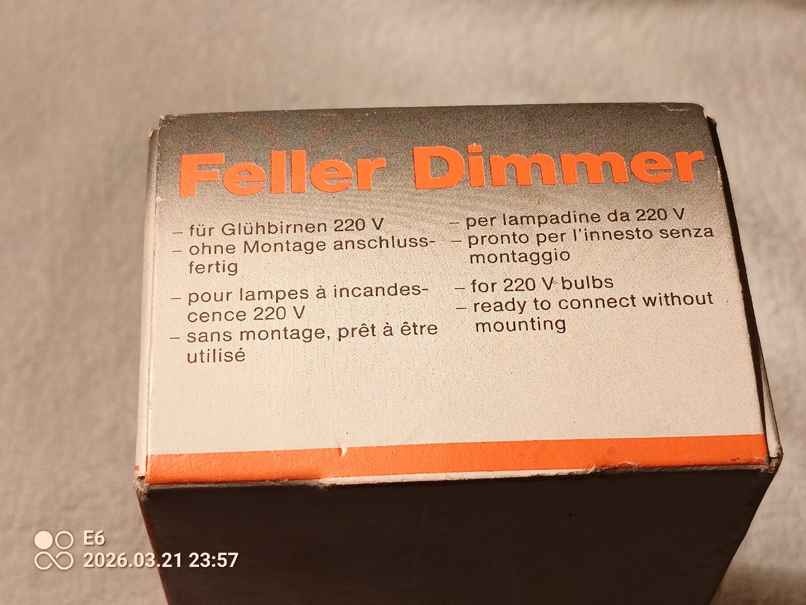 Feller Schalter: Dimmer für Lichtregulierung – Neu und originalverpackt aus Zürich von Mitzi6 5