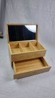 Vintage Schmuckkästchen Bambus Holz mit Spiegel Schublade