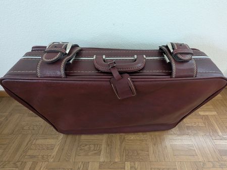 Vintage Koffer Rotbraun, Retro Reisekoffer, 65cm