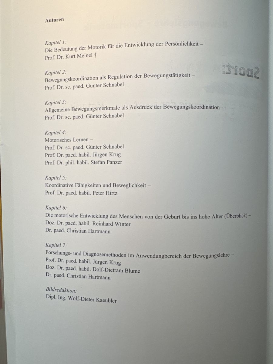 Libri: Bewegungslehre Sportmotorik – Usato da Rorschacherberg venduto da ema_j65m 1