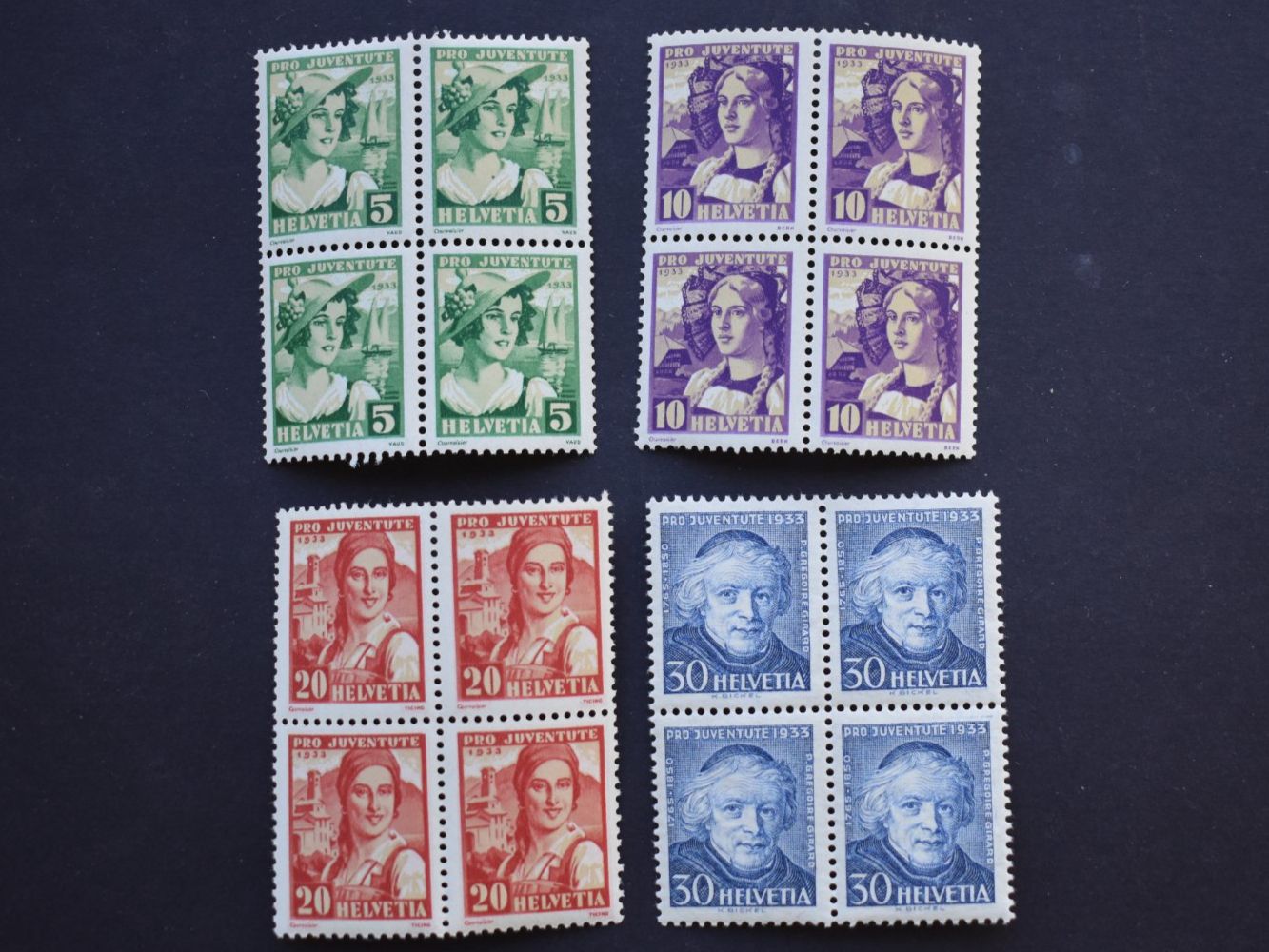 Tous les timbres: Pro Juventute 1933 Postfrisch** 4er Blöcke   B2907X – Neuf (Voir description) à Bettingen par Gluscht-Oase
