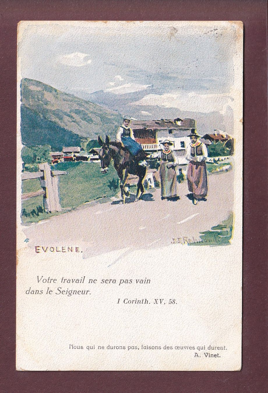 Ansichtskarten: EVOLENE - 1922 - Verset - Vouga – Gebraucht aus Pully von nicecards