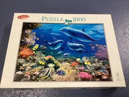 Puzzle Delphineszene, 1000 Teile, gebraucht, 69,9x49,7 cm