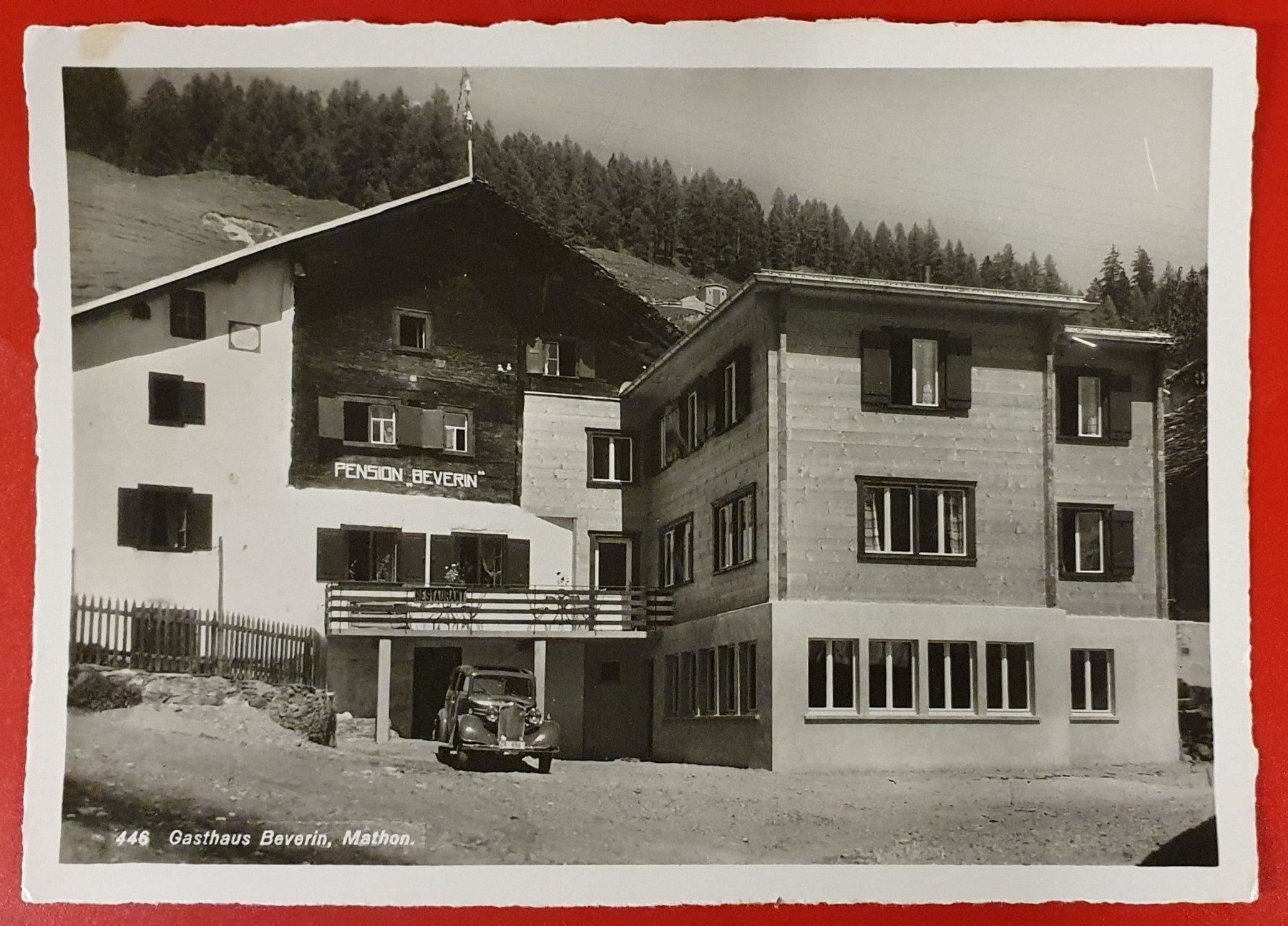 Cartoline postali: Mathon - Gasthaus Beverin – Usato da Kreuzlingen venduto da Rschweiz1