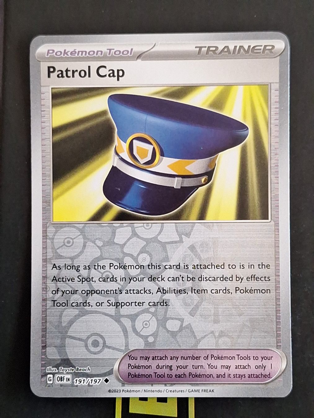 Pokémon Sammelbilder & Trading cards: Patrol Cap - Pokemon Reverse Holo Obsidian Flames – Gebraucht aus Altstätten SG von GGsGameshop