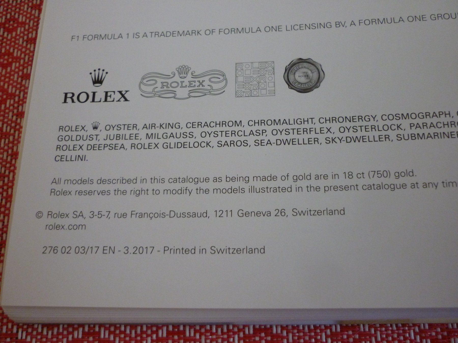 Rolex Documenti: Rolex Uhrenkatalog Katalog 2017 - 2018 – Usato da Zürich venduto da gallienus 3
