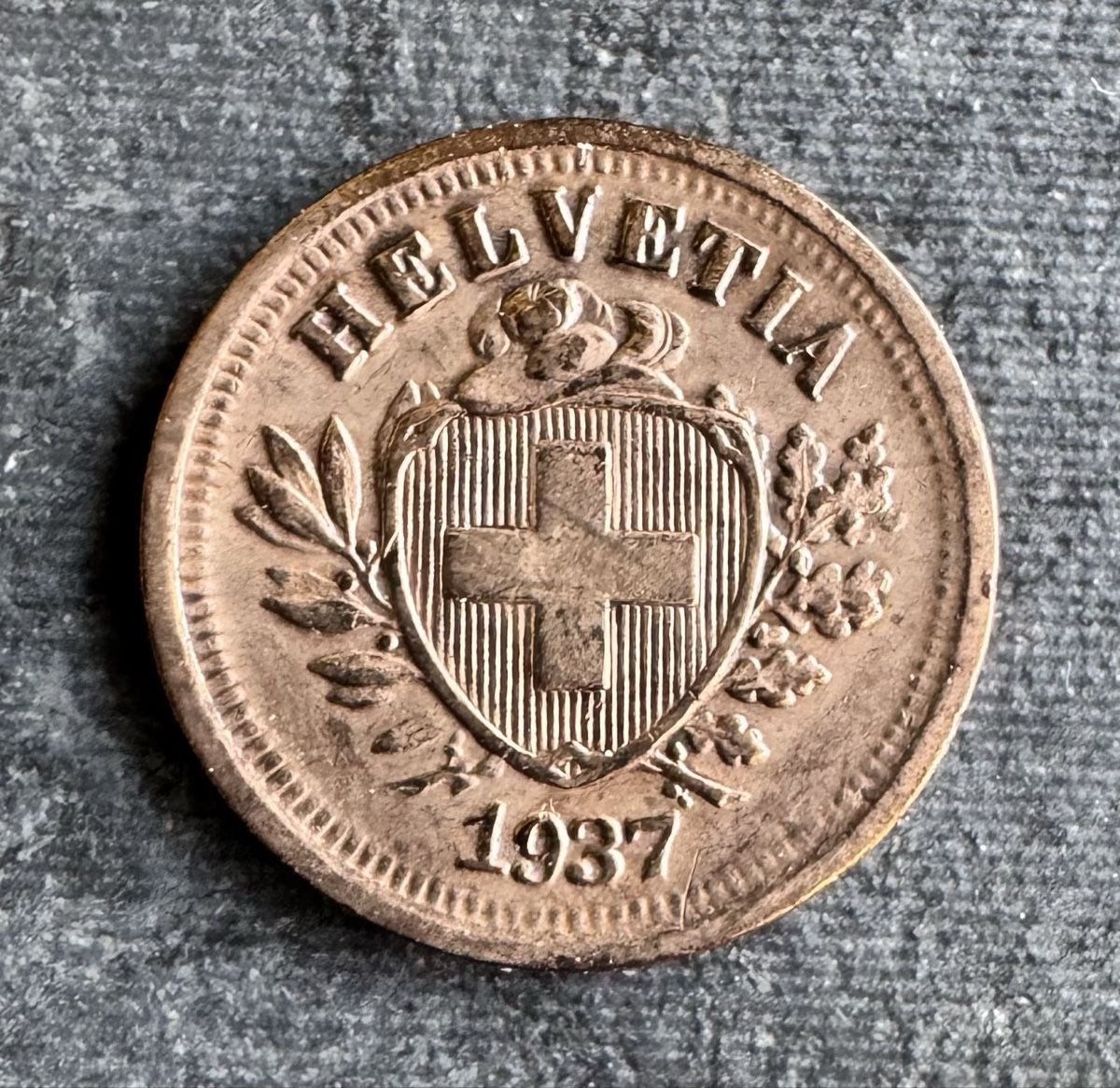 Alle Münzen: 1 Rappen 1937 – Gebraucht aus Meilen von coins4sale