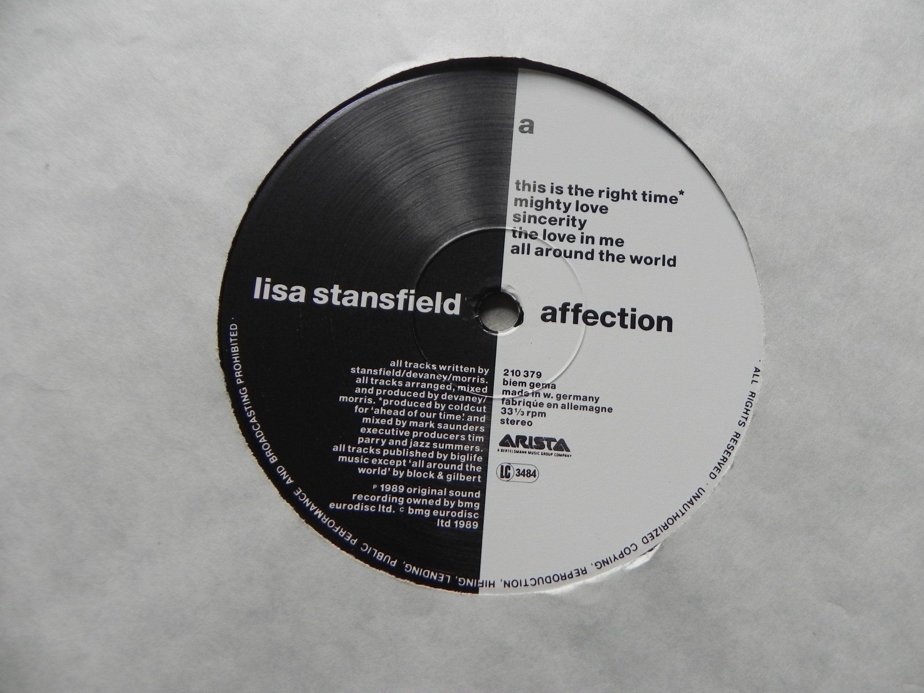 Schallplatten: LP brit. Pop Sängerin Lisa Stansfield 1989 Affection – Gebraucht aus Siebnen von krimsie 4