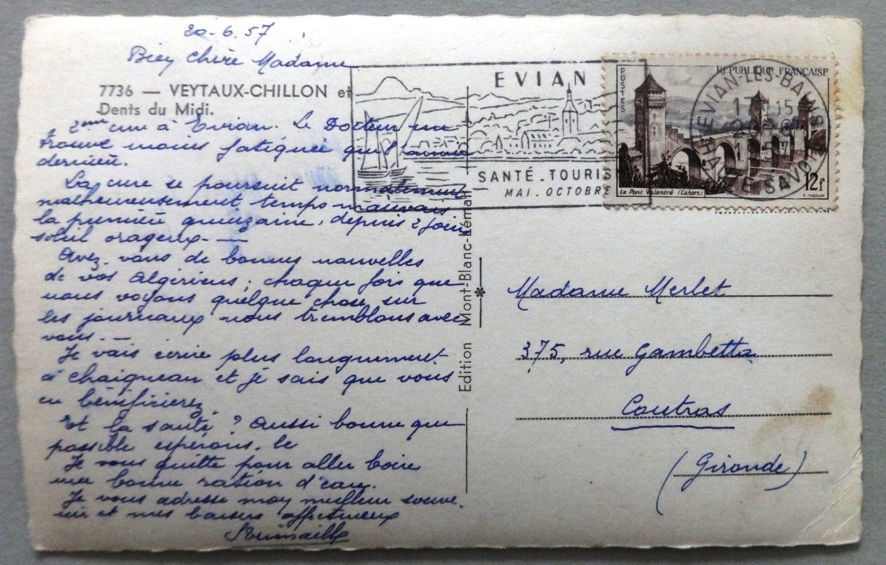 Cartoline postali: Veytaux-Chillon et Dents du Midi – Difettoso da Fétigny venduto da Billy2miny 1
