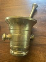 Vintage schwerer Messing Mörser mit Stössel