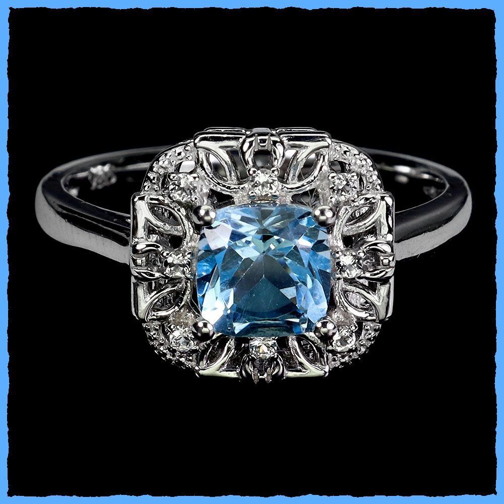 Anelli: BLUE TOPAZ, Blautopas Ring 925 Silber – Nuovo e nell'imballaggio originale da Oberglatt ZH venduto da Goldfee1 1