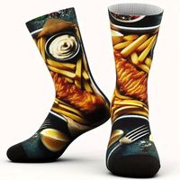 🍖Schnipo-Liebe: Bambus-Socken mit Schnitzel-Pommes-Druck!🍟