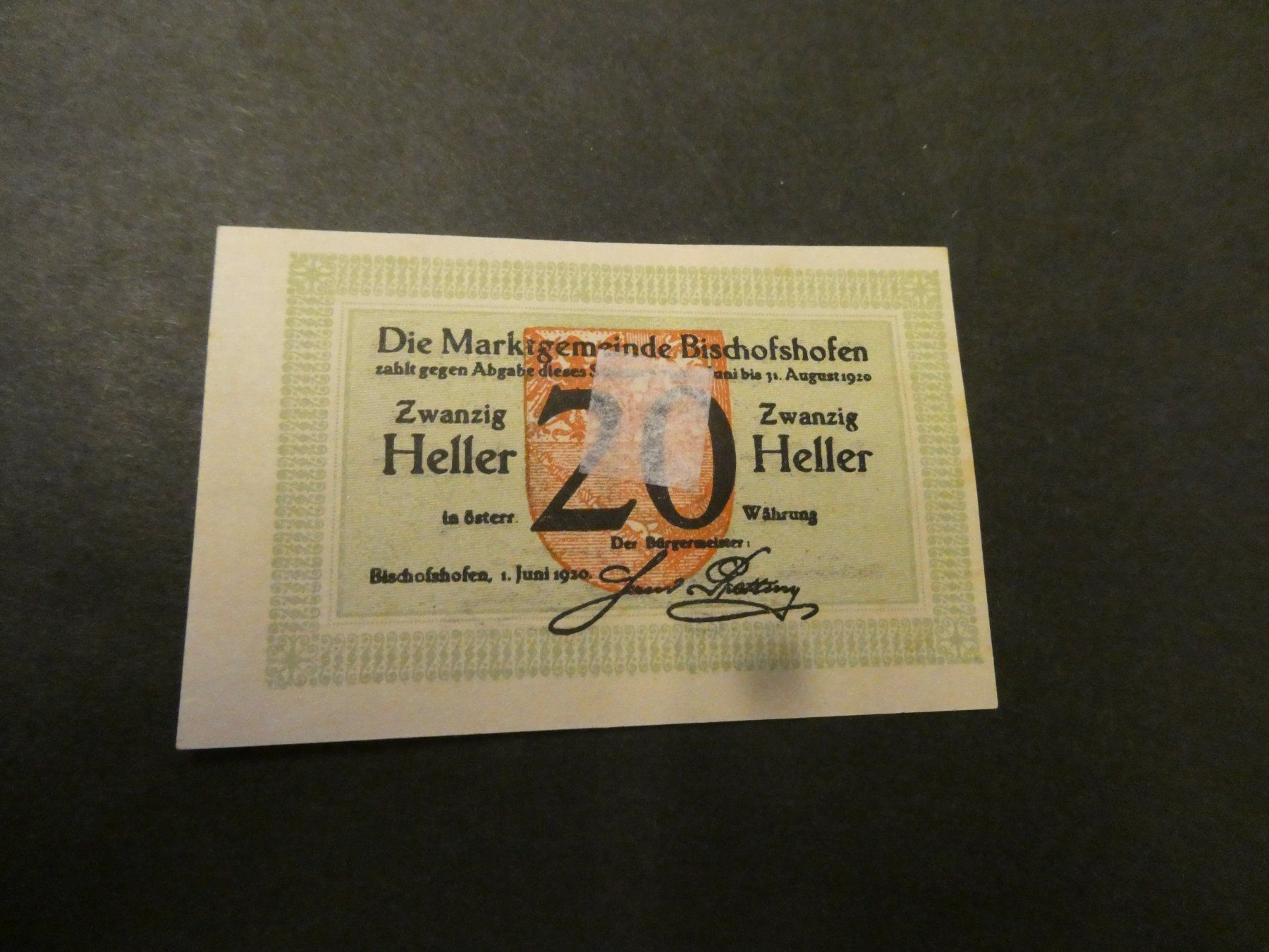 Banconote: Oesterreich, Bischofshofen - Notgeldschein – Usato da Hinterforst venduto da Rohusri 1