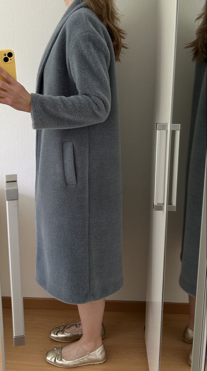 Cappotti: Feiner Designer Mantel, rauchblau, S – Usato da Spiez venduto da gerybe 5
