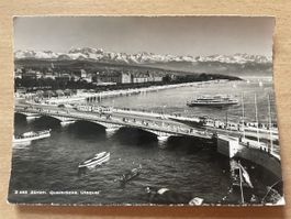 Alte Ansichtskarte Zürich Quaibrücke Utoquai 1958 Schiffe