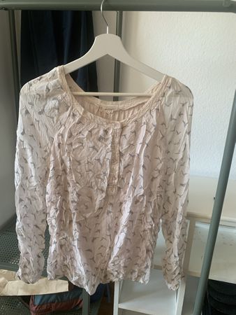 Seiden Viskose Bluse mit Vogelmuster