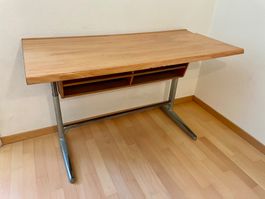 embru Schreibtisch Holz Metall Vintage mit Fach