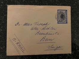 Alte Luftpost aus Kolumbien nach Bern, mit Briefmarken 1955