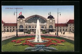 Basel, Strassenbahnen vor dem Hauptbahnh