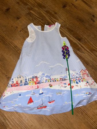 Helblaues Kleid mit Ferienmotiv Joules 98/104 - neuwertig
