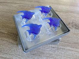 8 porta taglioli a forma di pesce blu