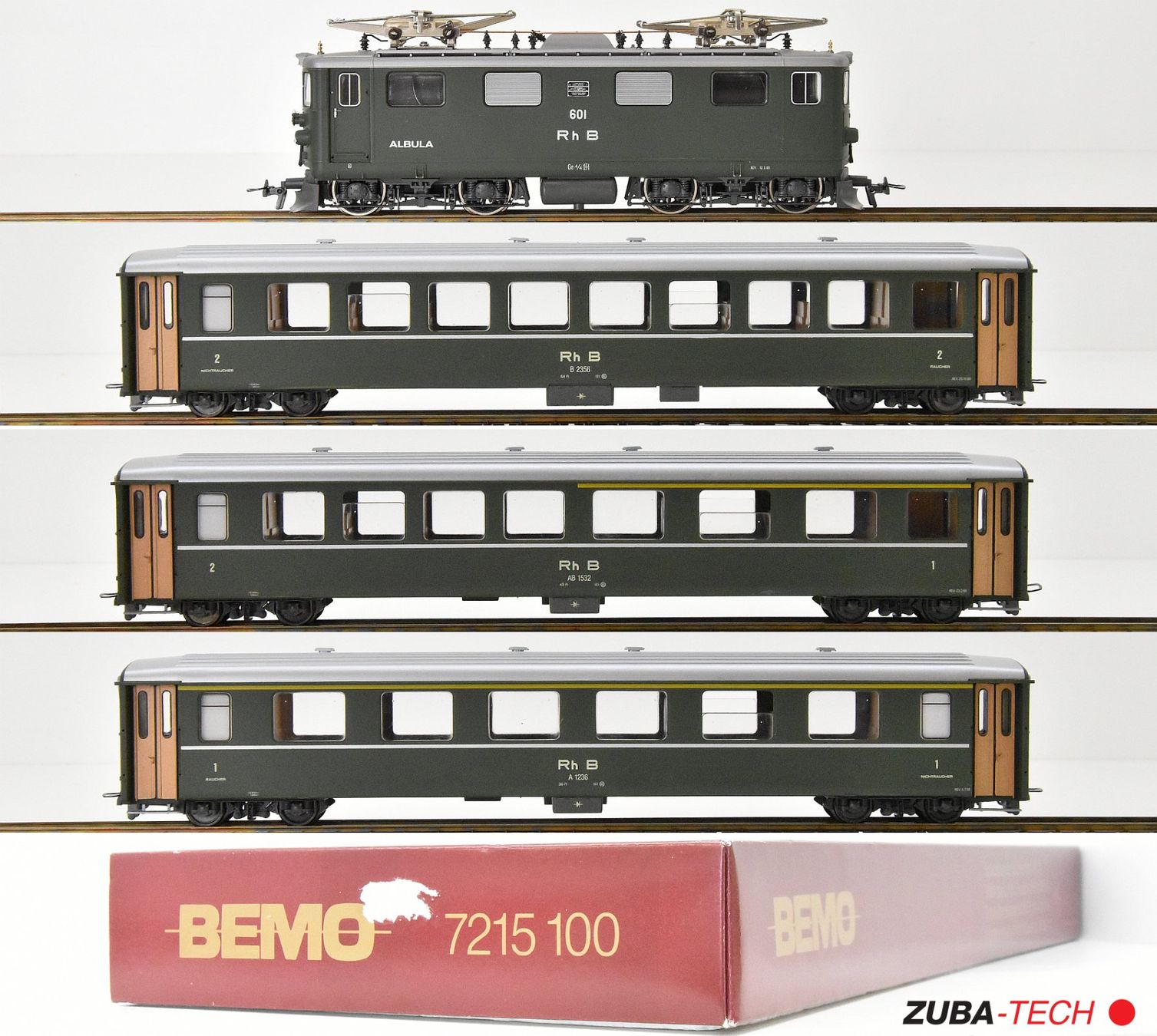 Bemo 7215 100 Schnellzugset 4tlg. RhB, H0m DC Analog, OVP (Gebraucht ...