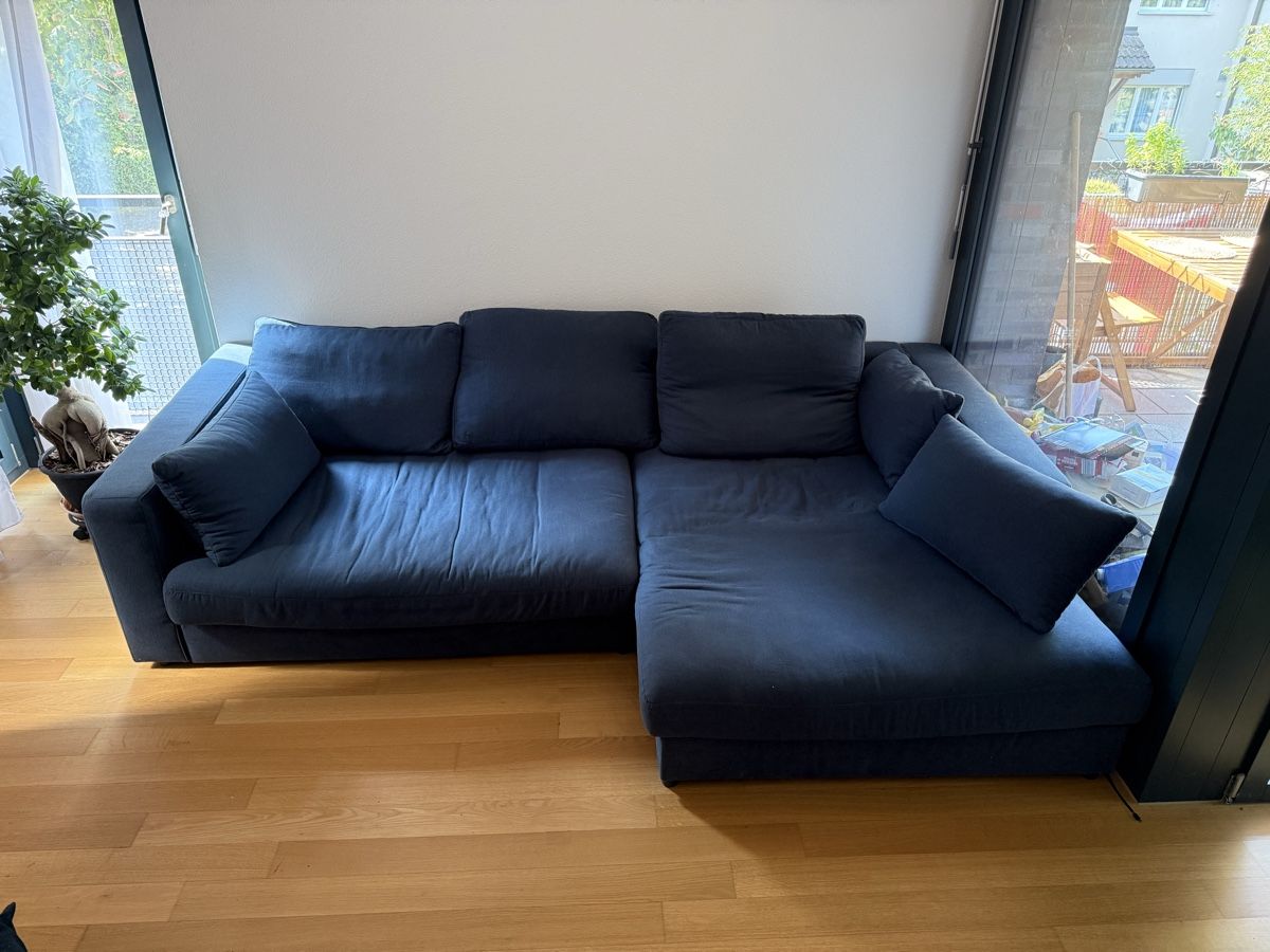 Divani: Sofa Stoff Dunkelblau (2 Einzelne hälften!)  – Usato da Reinach BL venduto da Alex.1998. 6