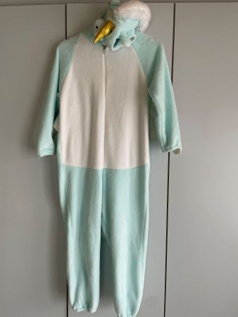 Einhorn / Unicorn Kostüm, Overall mit Kapuze und Flügel